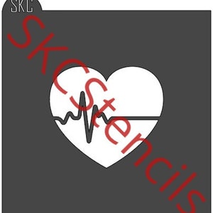 Medical Heart Stencil SVG