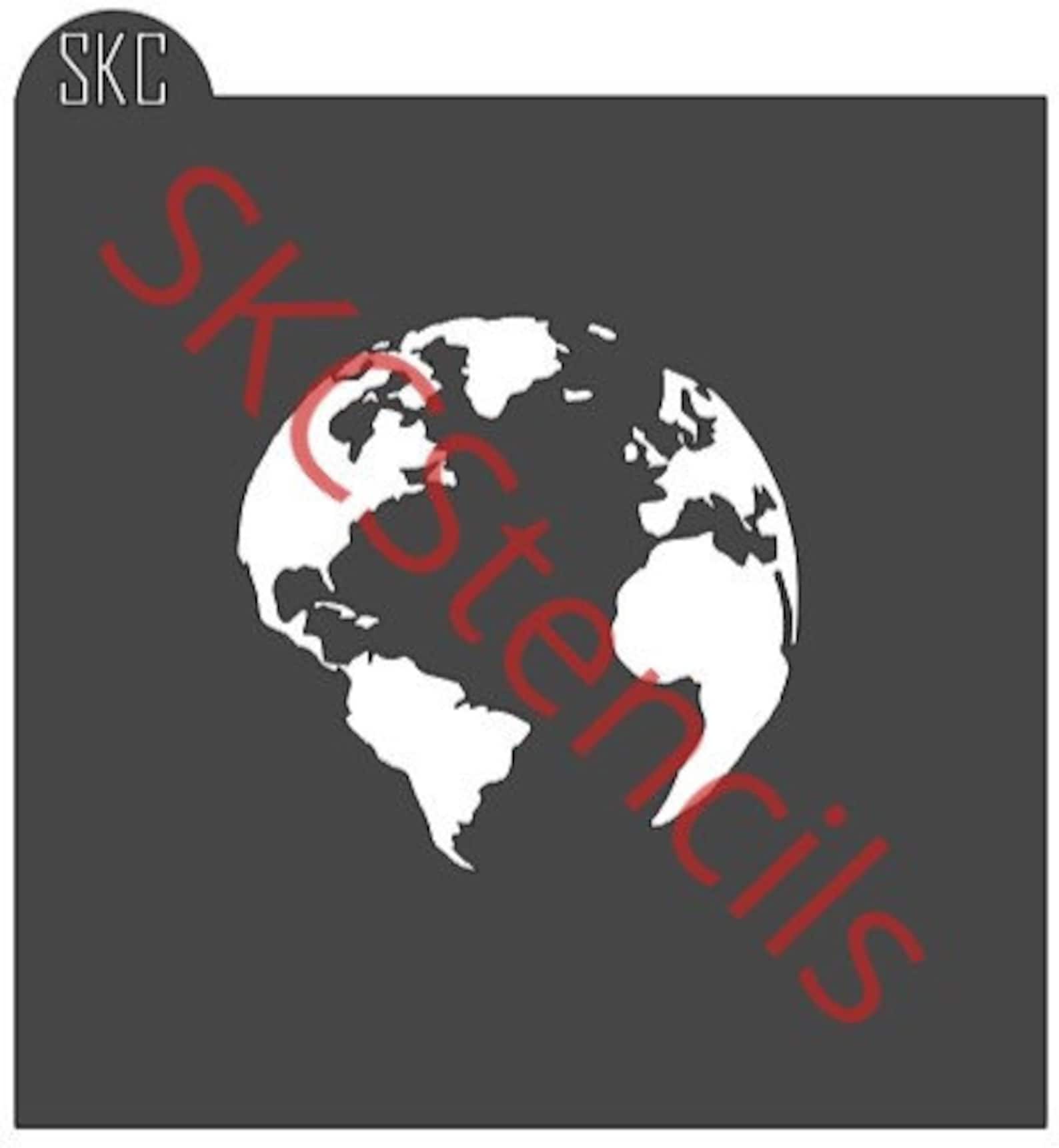 Earth Stencil SVG Globe Stencil SVG Cookie Stencil Cookie Etsy