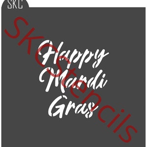Happy Mardi Gras Stencil SVG