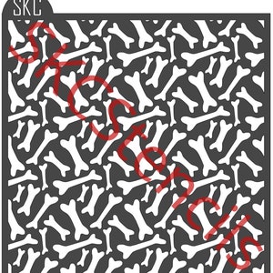 Scattered Bones Stencil SVG