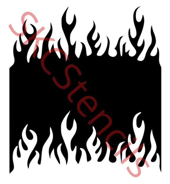 Double Sided Flame Stencil Fire Stencil Car Stencil Fire Etsy