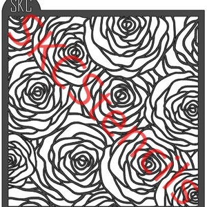 Rose Background Stencil SVG