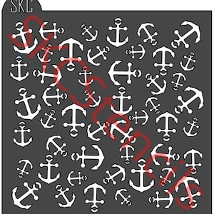 Scattered Anchor Stencil SVG File- Nautical Stencil