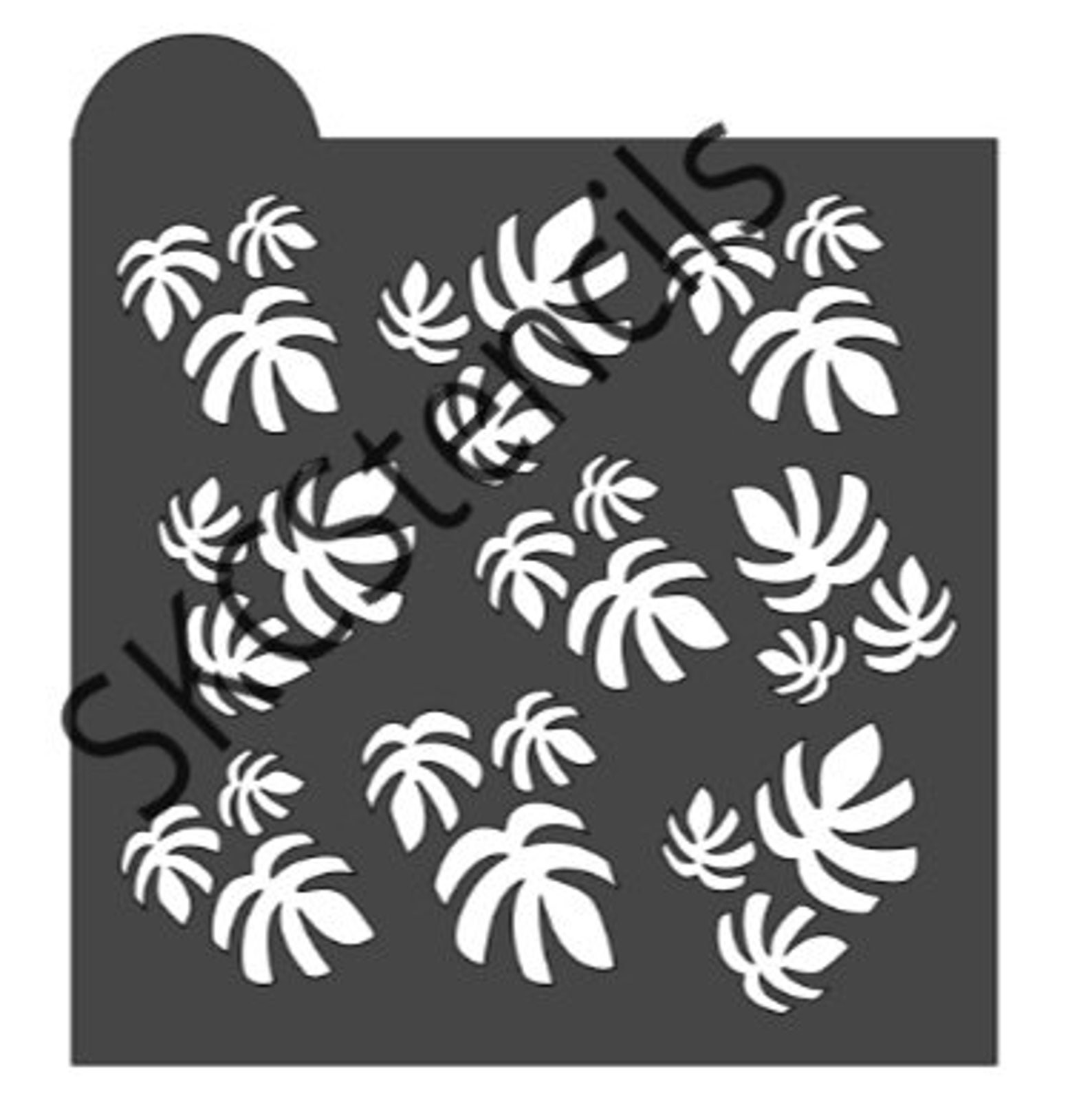 Jungle Leaf Stencil Tropical Stencil Luau Stencil Cookie Etsy