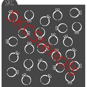 Verlovingsring Stencil SVG- Bruiloft Stencils- Verloving Stencils- Achtergrond Stencils- Plastic Stencils- Cookie Stencils- Cookie Supplies