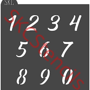 Script Numbers Stencil SVG
