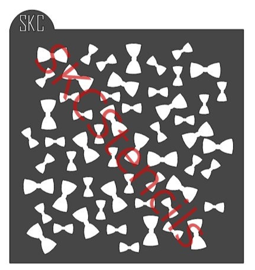 Scattered Bow Tie Stencil SVG Baby Shower Stencil Father&rsquo;s Day Stencil