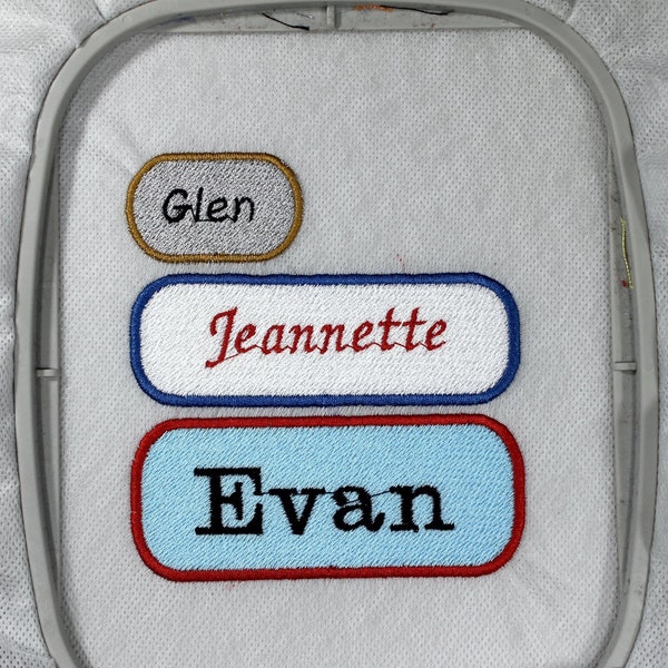 Blank Name Patches FSL Machine Embroidery Design, 3 tailles, point-remplie, Autonome