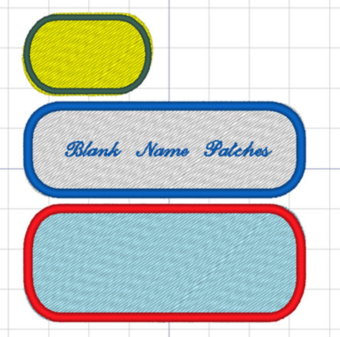 Blank Name Patches FSL Machine Embroidery Design 3 Sizes Etsy