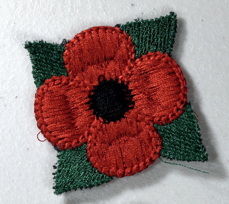 Flanders Memorial Poppy FSL Veterans Red Poppies Embroidery Etsy