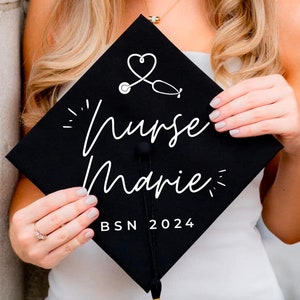 Customized Nursing Graduation Cap Decal - Graduation Cap Iron On, Personalized Graduation Cap, Nursing Grad Cap, RN Nurse Graduation Cap