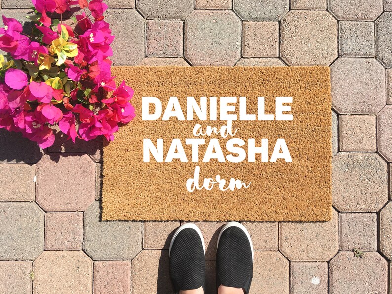 Dorm Room Name Doormat Welcome Mat Sorority Doormat Etsy