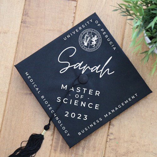 Customized University Graduation Cap Decal Graduation Cap Etsy