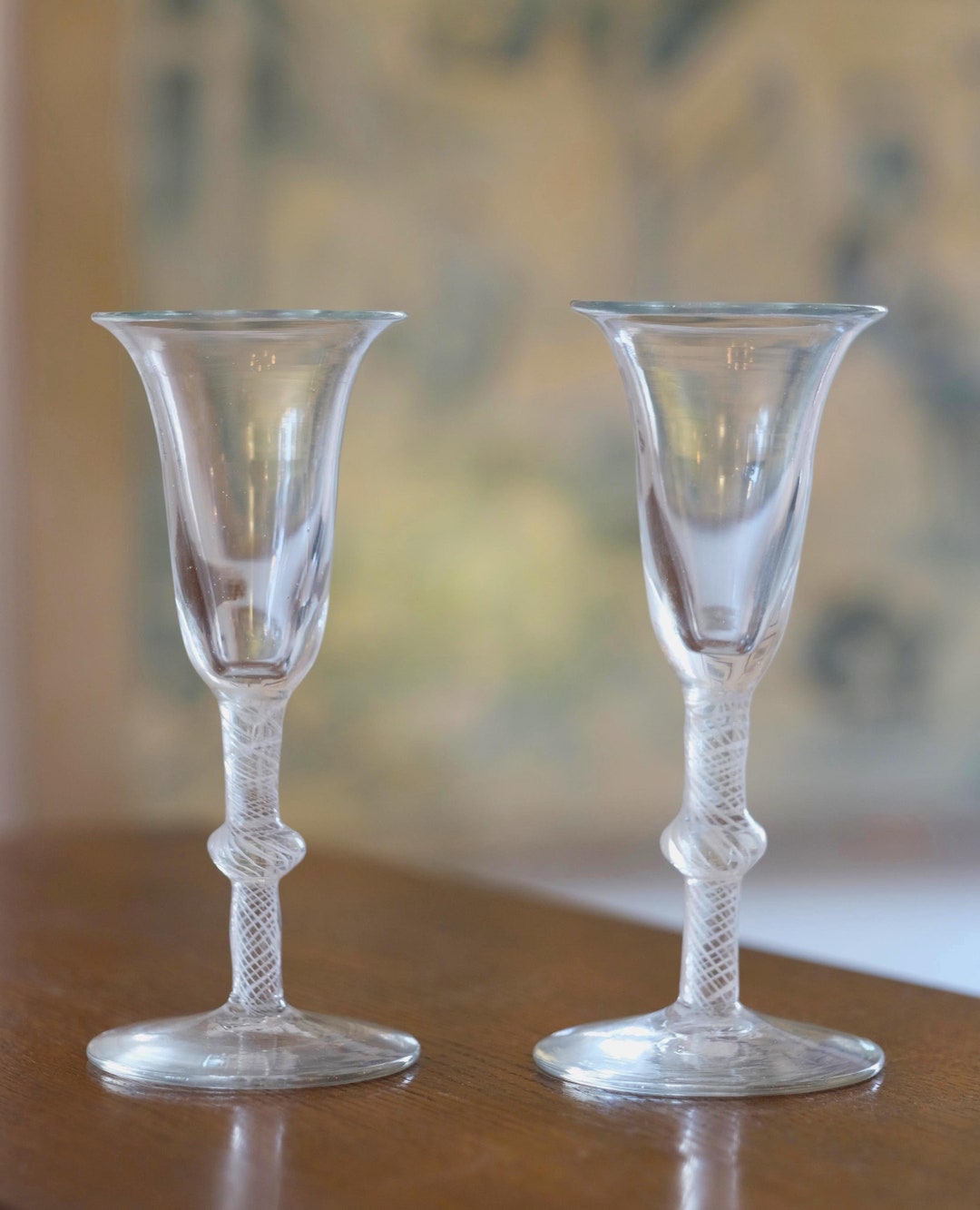 エアーツイストグラス イギリス エアーツイストステムグラス オペーク