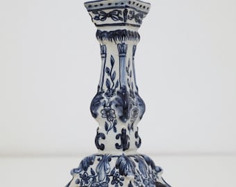 ヴィンテージ　デルフトブルー チャンバースティック 　キャンドルスタンド　672 ヴィンテージ デルフトブルー セラミック キャンドルホルダー