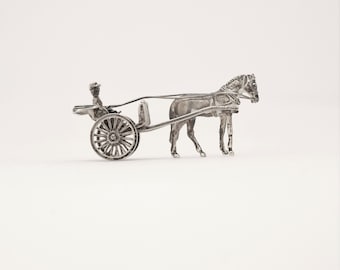 純銀製シンデレラかぼちゃ馬車ミニチュア、スターリングシルバーの馬車