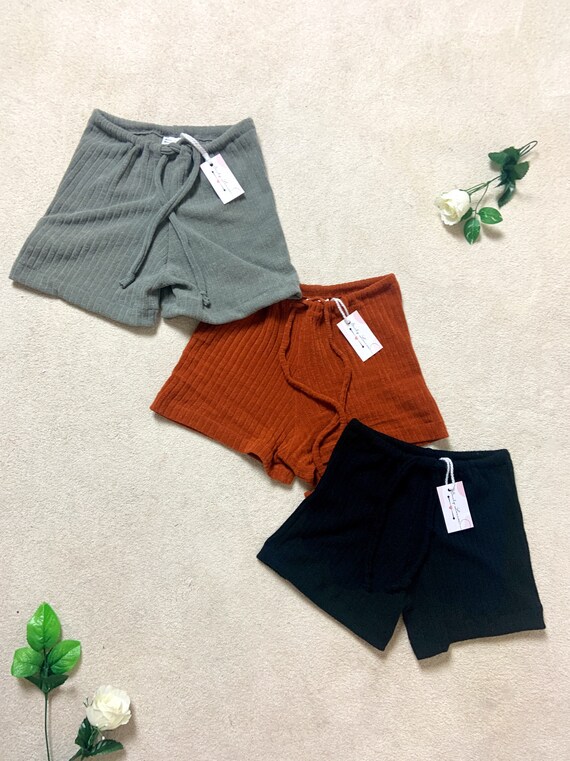 Shorts Ribbed Knit Lounge Shorts Womens 