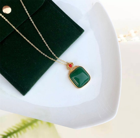 Jade Necklace Natural Jade Natural Green Jade Dainty Jade