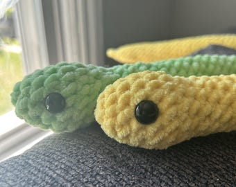 Custom Handmade Snake Stuffed Animal Reptile Cute Plushie Unusual Stuffy Crochet Amigurumi Emotional Support Kid Gift Year of the Snake