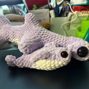 Hammerhead Shark Custom Handmade Amigurumi Cute Crochet Stuffed Animal Sea Creature Plushie Ocean Themed Kid Gift Birthday Toy