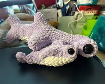 Hammerhead Shark Custom Handmade Amigurumi Cute Crochet Stuffed Animal Sea Creature Plushie Ocean Themed Kid Gift Birthday Toy