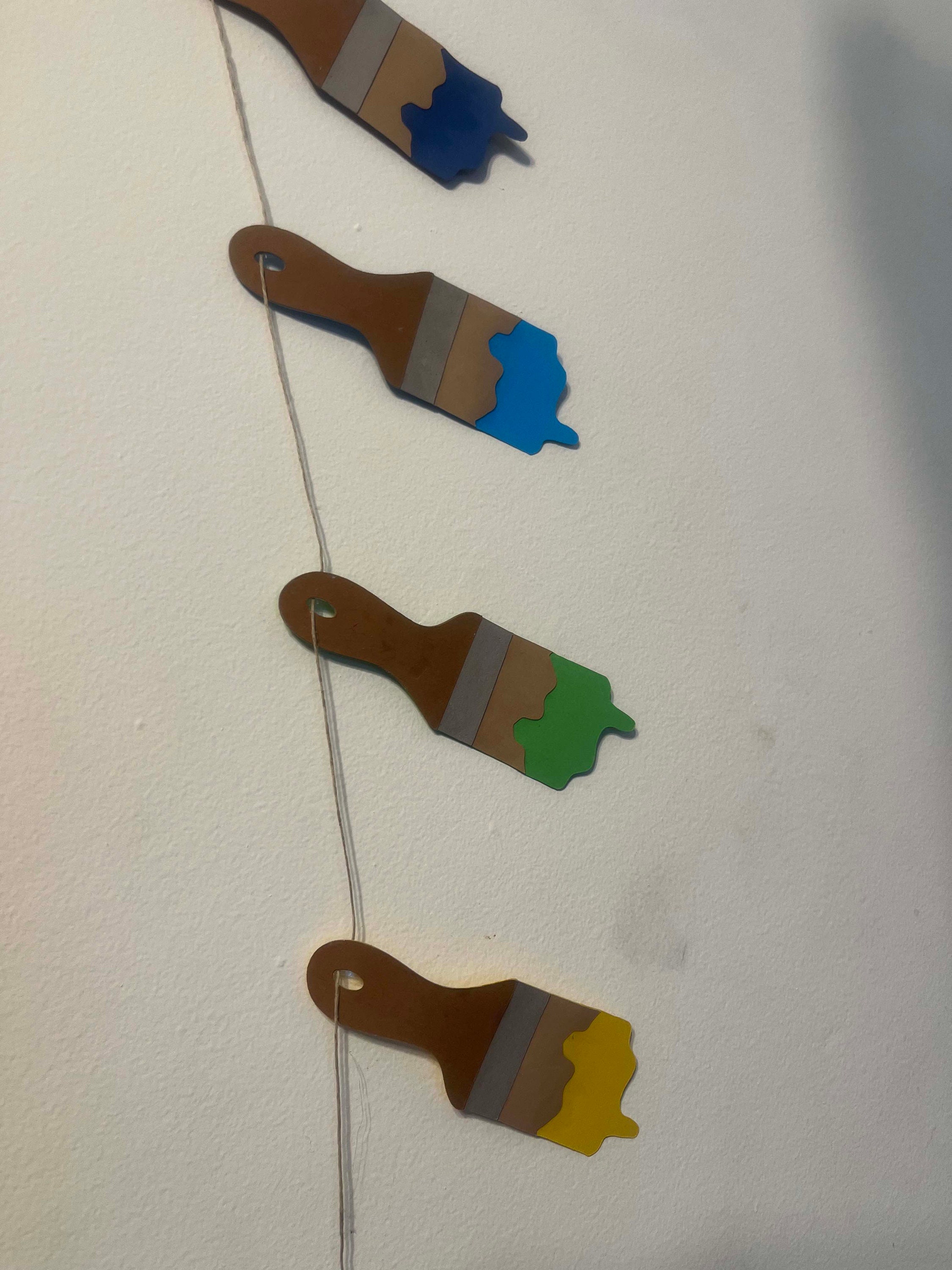 Art Party Decorations Paint Can Banner Paint Brush Garland and Etsy