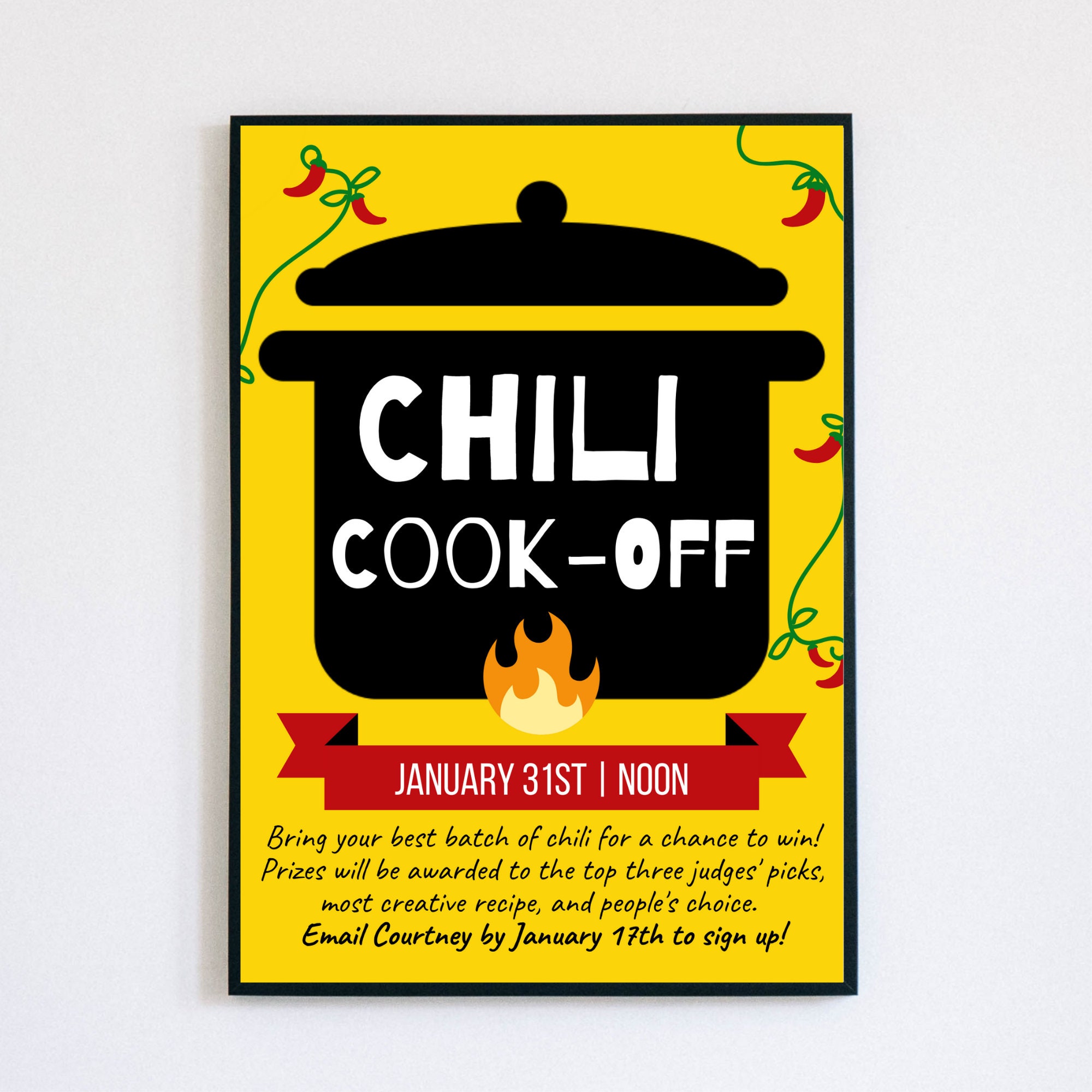 Chili Cookoff Customizable Event Flyer Etsy