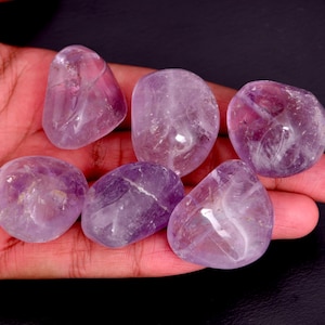 Natural Bolivian Amethyst Tumbled Stone - Multiple Sizes Available - Tumbled Amethyst Crystal - Polished Amethyst Drill Gemstone