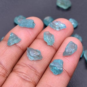 Raw Apatite Crystal- Genuine Apatite- Natural Apatite- Blue Apatite- Rough Apatite- Apatite Gemstone- Birthstone- 8 - 10mm Size