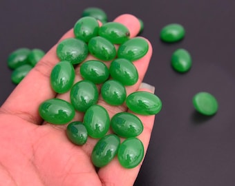 Cabujón ovalado de jade verde, tamaño 15-16 mm, calidad AAA, piedra preciosa suelta de jade nefrita natural para la fabricación de joyas.