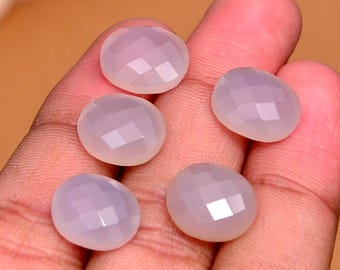 Natural Pink Chalcedony Oval Shape Briolette Checker Cut Calibrated Wholesale Gemstones For Making DIY Art Craft Jewellery