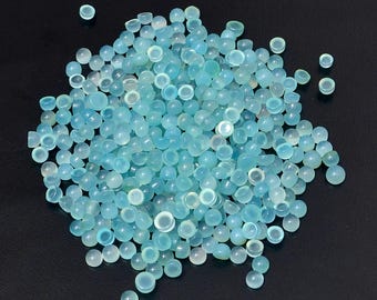 Cabujones redondos de calcedonia azul claro natural, piedra preciosa pulida.