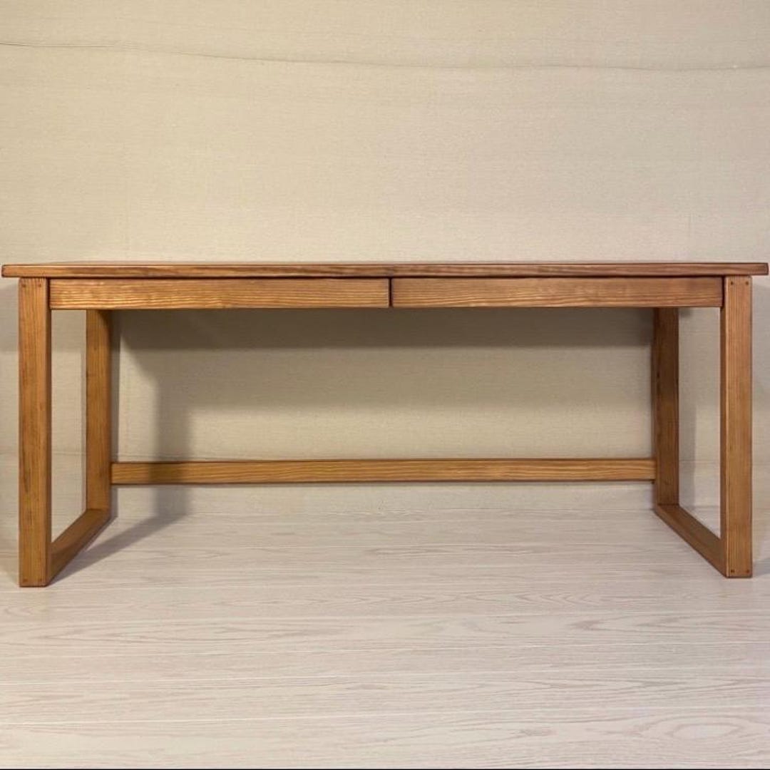 Solid Wood Writing Desk With Drawers Rustic Farmhouse Home Office Desk ...
