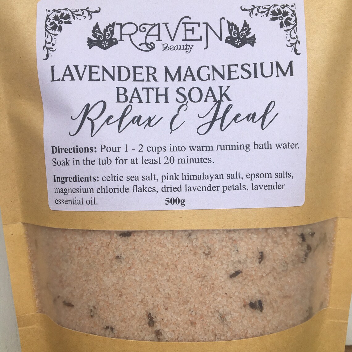 Lavender Magnesium Bath Soak 500g Etsy