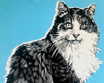 Modern Art Cat Screen Print