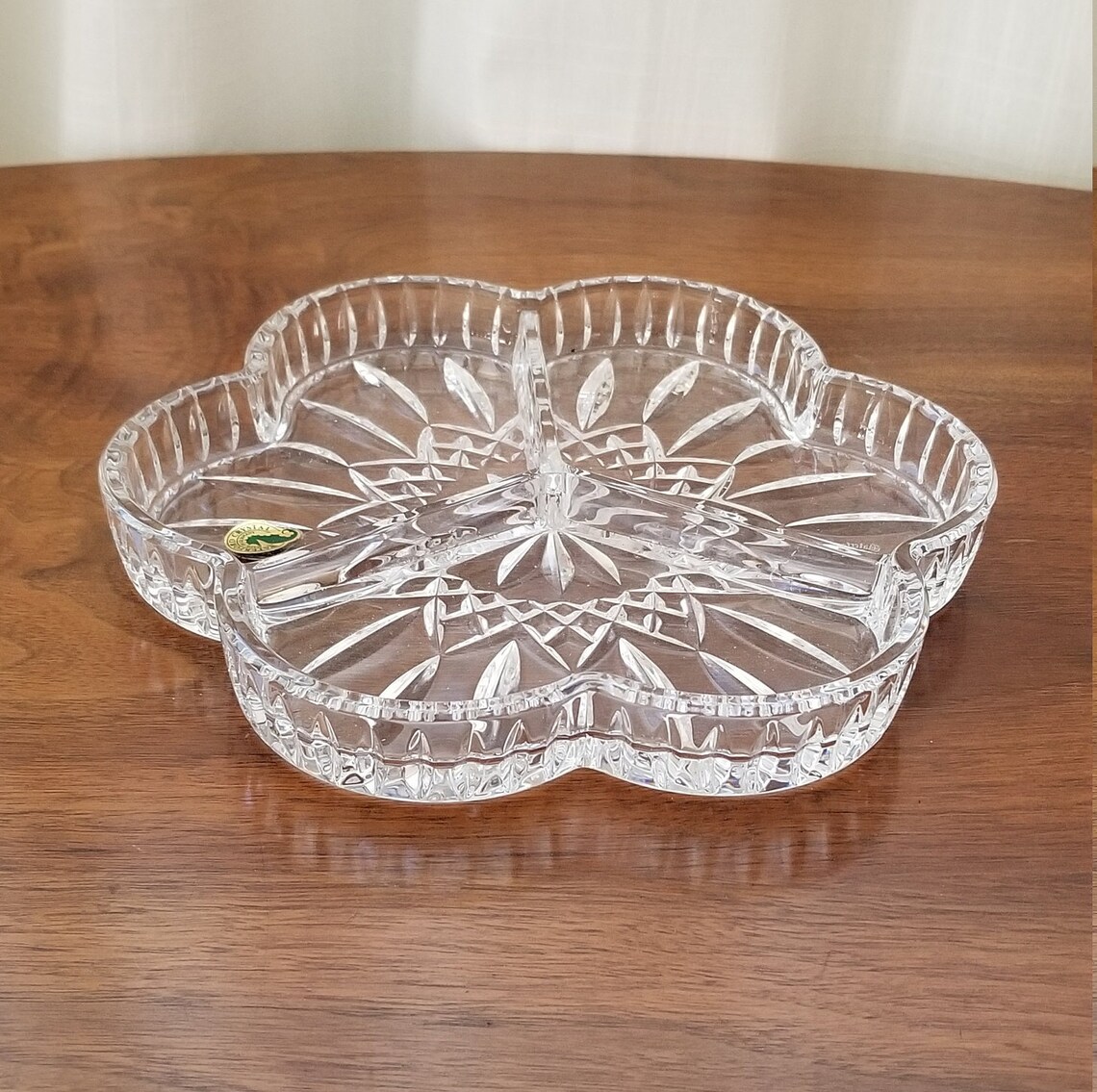 Waterford Crystal Divided Dish Lismore Pattern Made Etsy