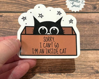 Inside Cat Sticker | Pet Mom Decals & Merch | Glossy Vinyl Animal Lover Decal