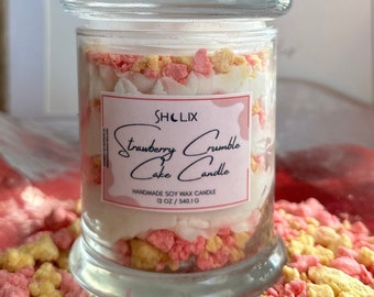 Strawberry Crumble Cake Candle