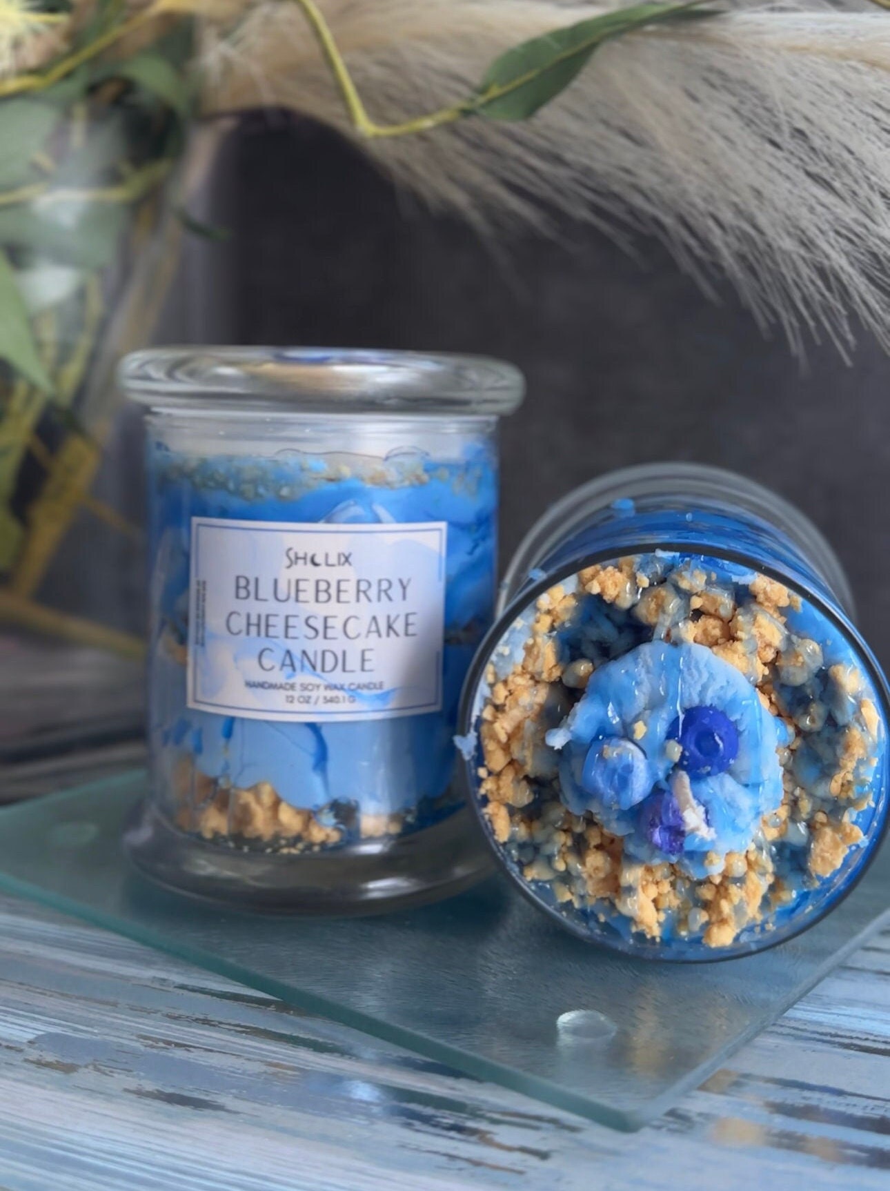 Deja-Blue: Blueberry Cheesecake Scented Candle from SkyeLight