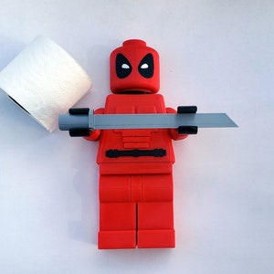 Marvel Comics Deadpool Toilet Paper Holder Deadpool Marvel Comics Superheroes Decor Kids Bathroom Decor 3D Printed image 1