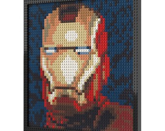 Pixel Art - Metal Man - Lego Style - Kit - 2304 Pieces - Wall Art - Fun Activity
