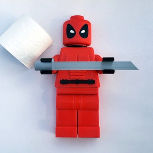 Marvel Comics Deadpool Toilet Paper Holder Deadpool Marvel Comics Superheroes Decor Kids Bathroom Decor 3D Printed image 2