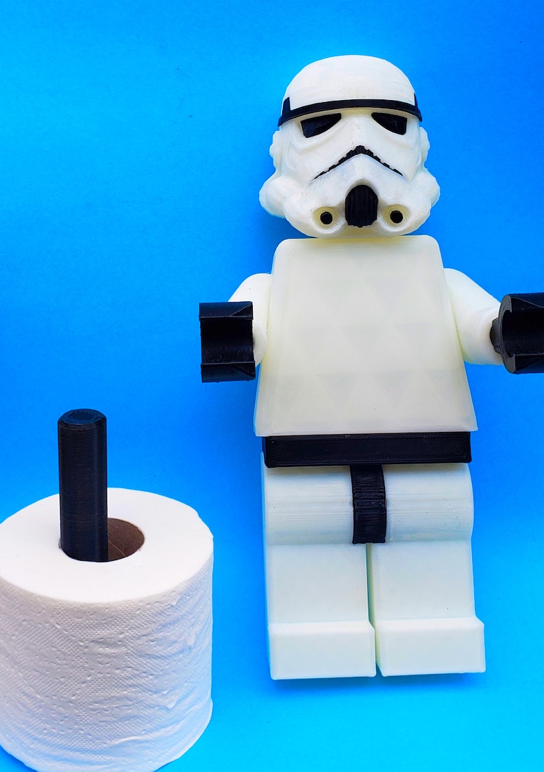 Star Wars Stormtrooper Toilet Paper Holder 3D Printed Star Wars Lover Galactic Empire Star Wars Bathroom TP Holder image 3