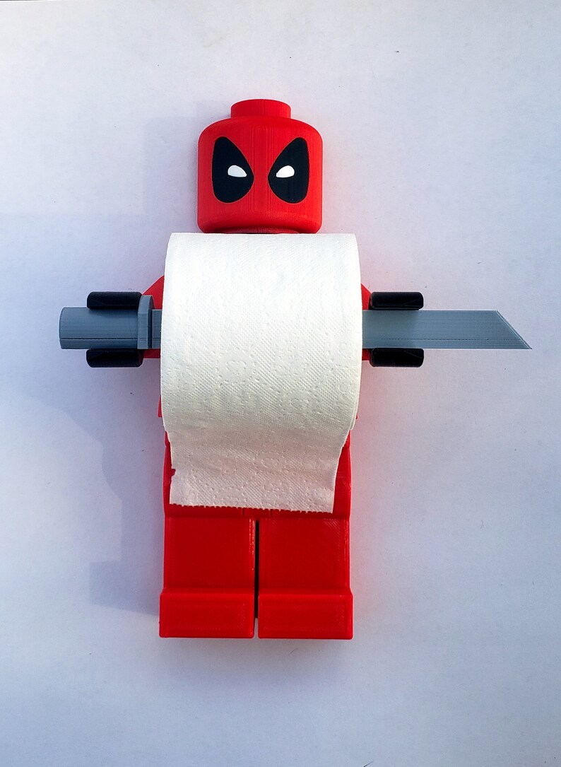 Marvel Comics Deadpool Toilet Paper Holder Deadpool Marvel Comics Superheroes Decor Kids Bathroom Decor 3D Printed image 5
