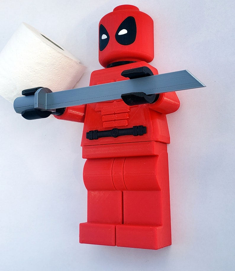 Marvel Comics Deadpool Toilet Paper Holder Deadpool Marvel Comics Superheroes Decor Kids Bathroom Decor 3D Printed image 3