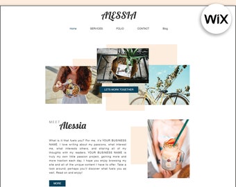 Modern Blogging Wix Website Template for Bloggers | DIY Wix Website Template | Blog Template for Travel - Food - Fashion Bloggers ALESSIA
