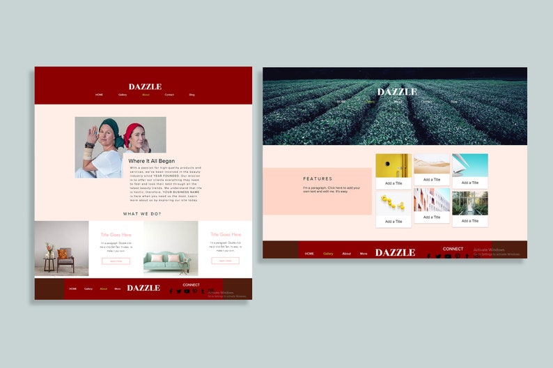 DAZZLE Wix site Premium Template Etsy