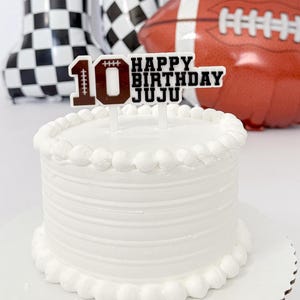 Custom Football Birthday Cake Topper: Personalized Sports Party Decor