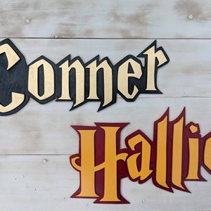Magical Wizard Bedroom Wooden Name Sign - Personalized Kids Room Decor