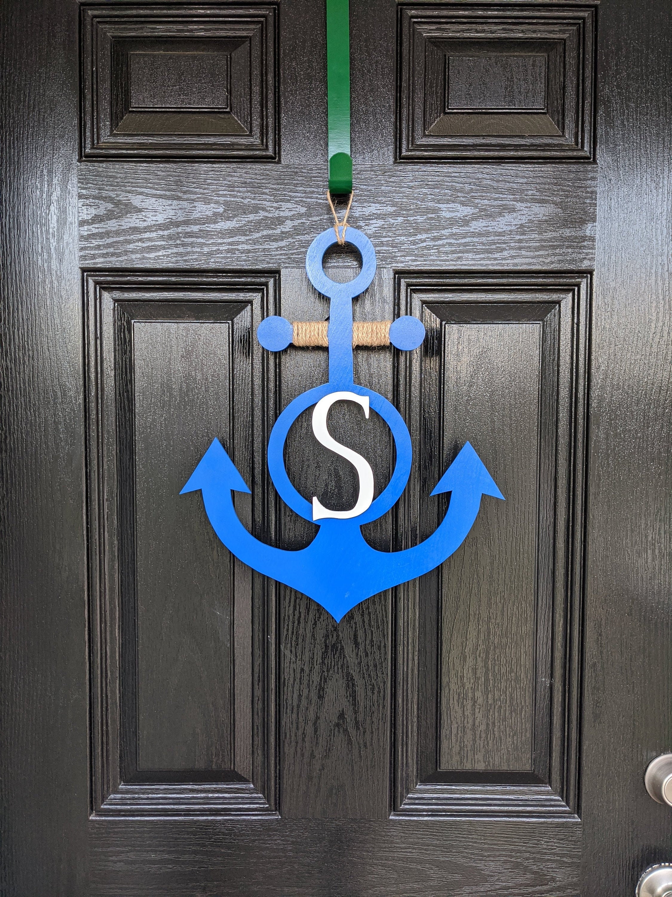 Personalized Nautical Anchor Door Hanger Nautical Decor Etsy